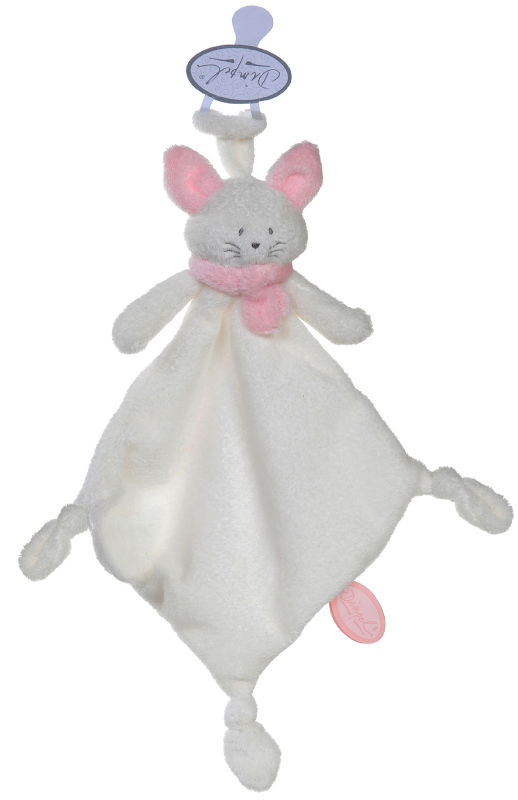  cléo chat attache sucette blanc rose 